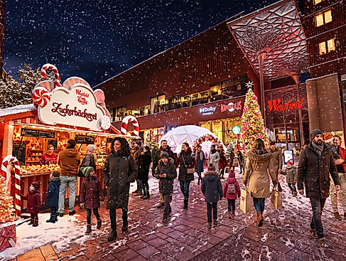 Westfield Hamburg-Überseequartier_Candy Christmas_(c)Westfield Hamburg-Überseequartier - Bild mit KI bearbeitet.
