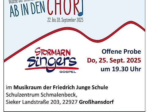 Einladung zur Mitmachprobe am 25.09.25