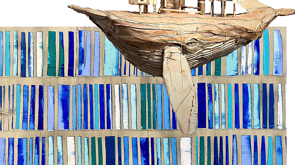 Plakat der Ausstellung
schwebendes Objekt vor abstraktem Bild