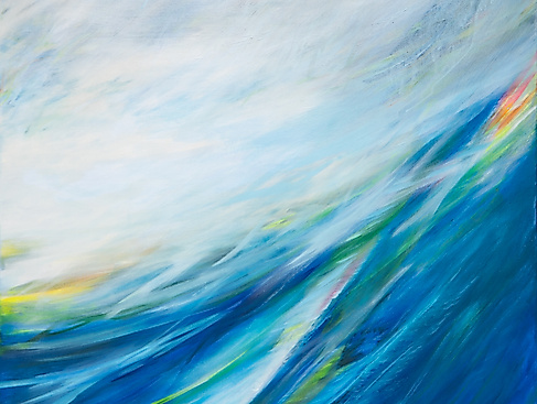 Welle aus Licht; Acryl auf Leinwand 70 x 70 cm