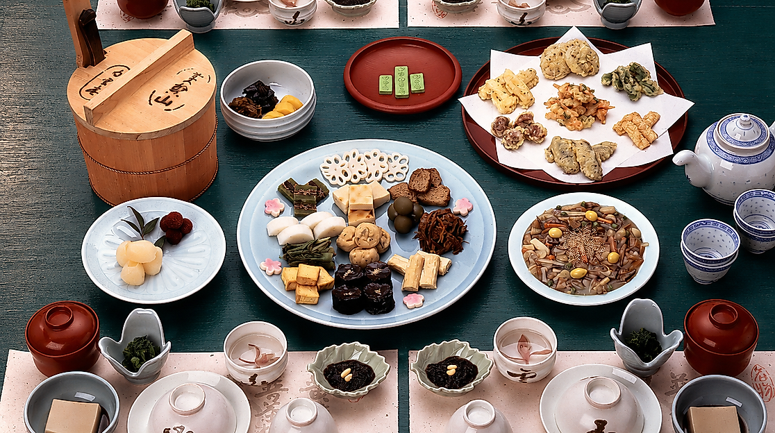 Fucha Ryori Food, background AI-enhanced