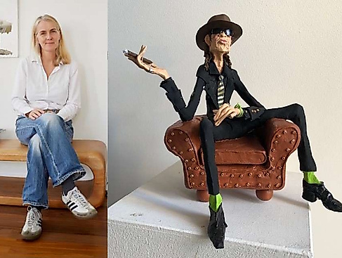 Marina Krohs neben "ihrem" Udo Lindenberg, einem der 38 neuen schrägen Typen.