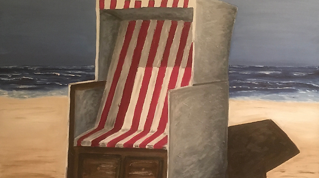 Strandkorb, Öl auf Leinwand von Rüdiger Külper