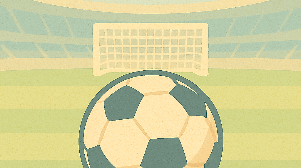 Fußball im Stadion bei Tageslicht