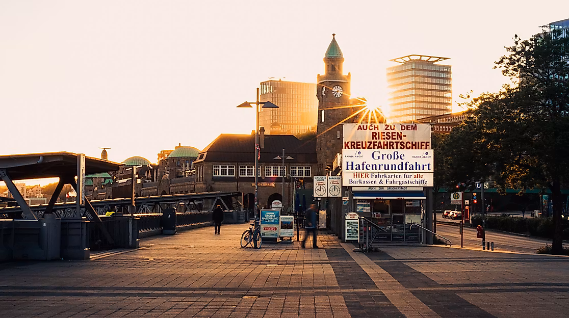 Sonnenuntergang Landungsbrücken