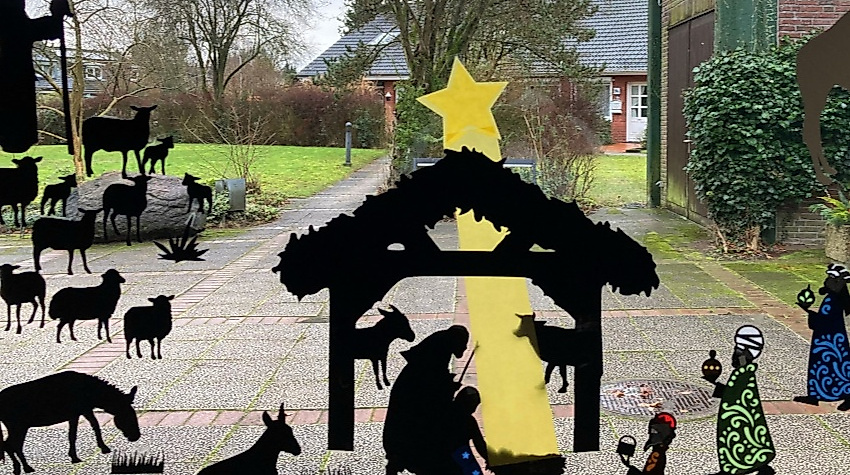 Fensterbild Krippenspiel