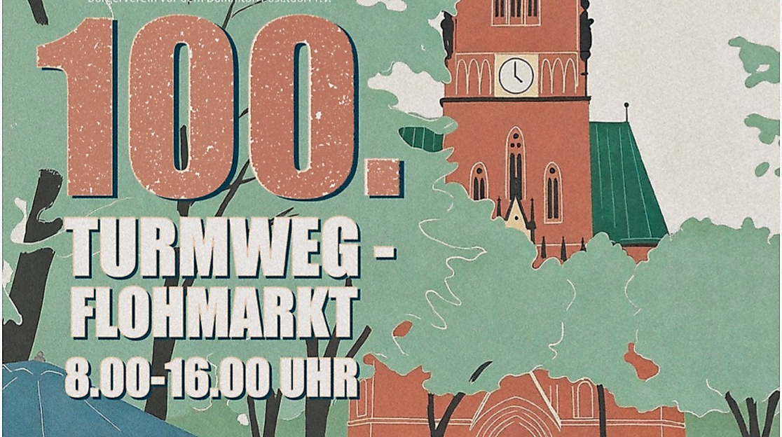 Plakat 100. Turmweg Flohmarkt