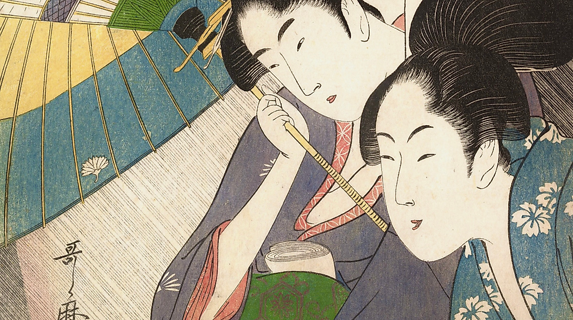 Kitagawa Utamaro, Geisha and Attendant on a Rainy Night, 1797