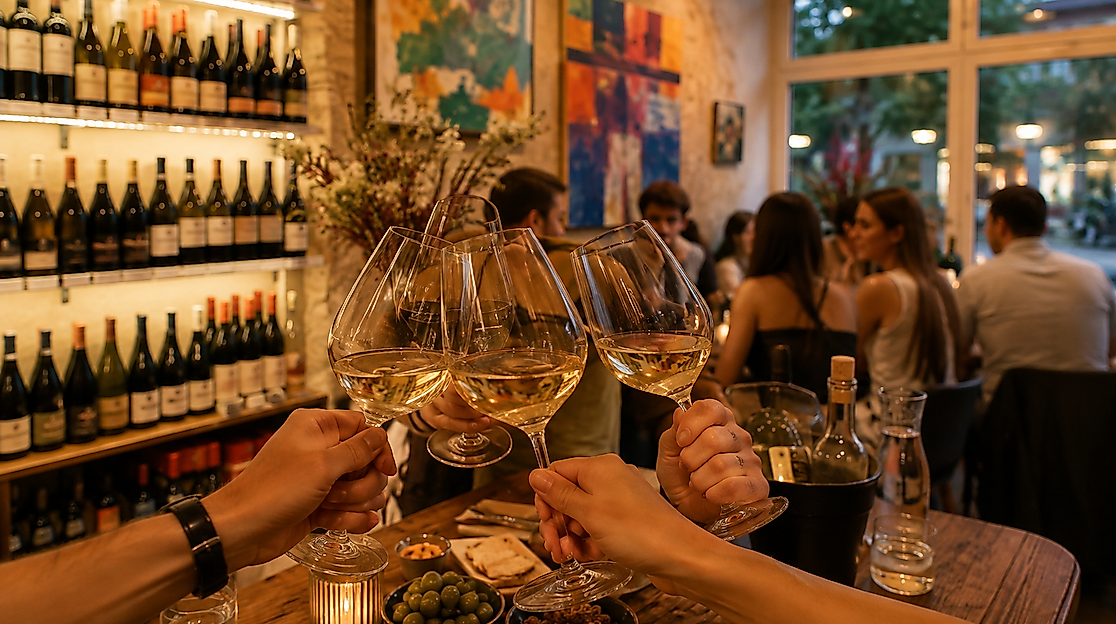 Gemeinsam anstoßen beim After Work Tasting