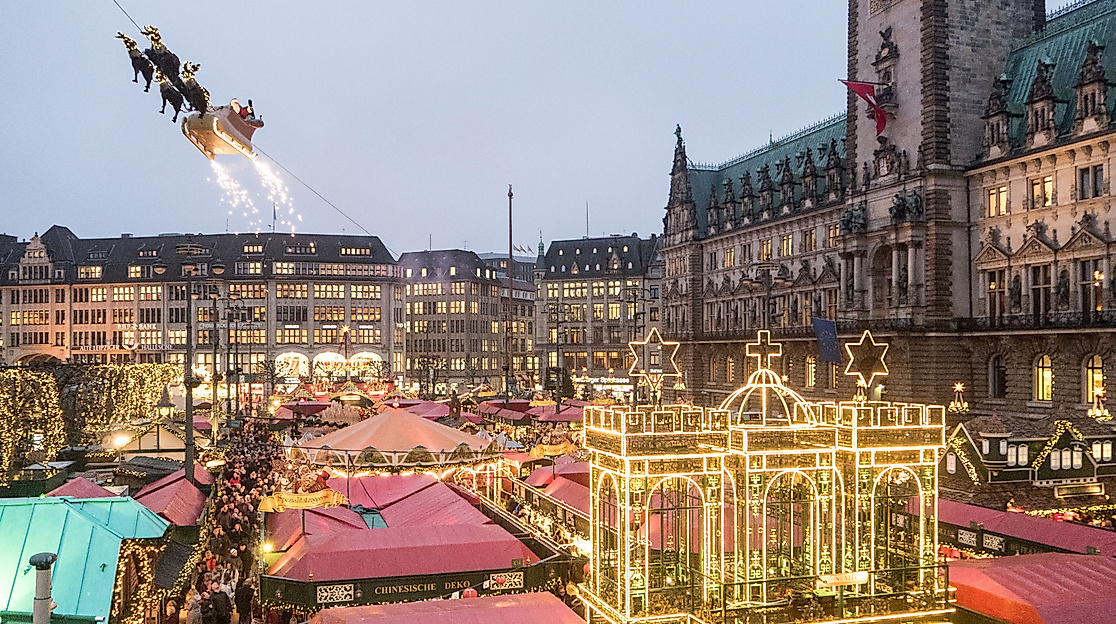 Fliegender Weihnachtsmann Hamburg