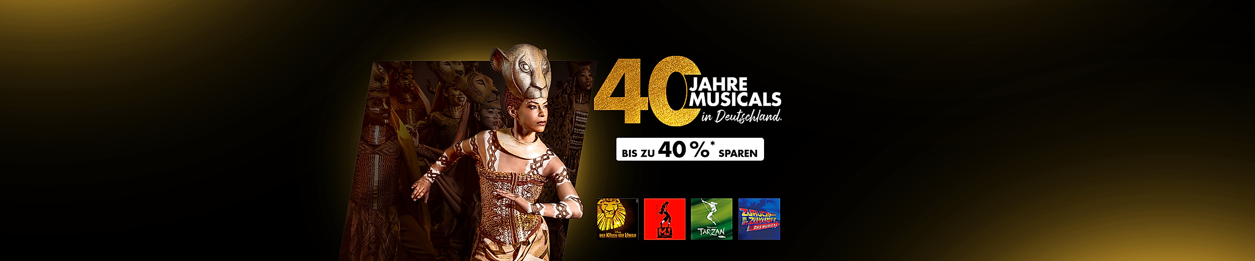 Ticketaktion mit bis zu 40 % Rabatt auf ausgewählte Musicals