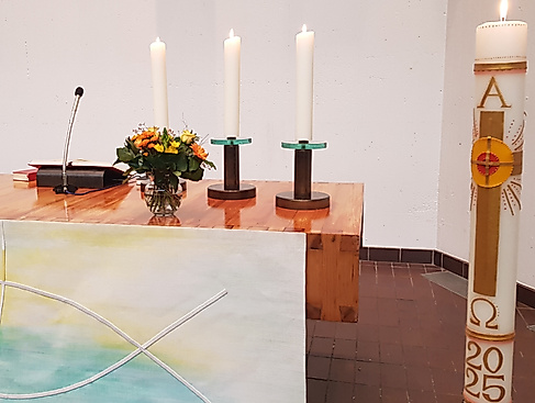 Osterkerze, Altar