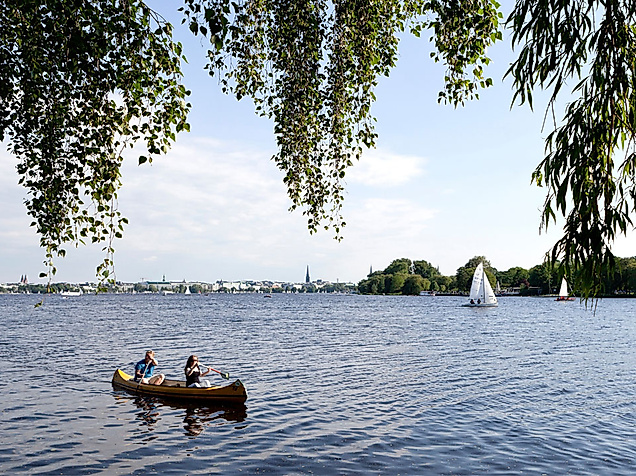 Kanu fahren auf der Alster