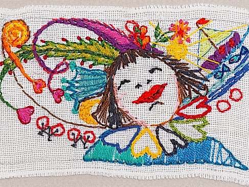 Stickereien aus aller Welt zum Thema Hoffnung