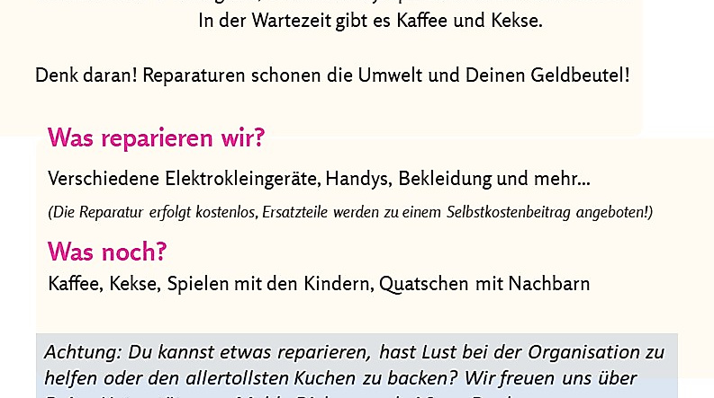 Reparatur Cafe/ Repair Cafe