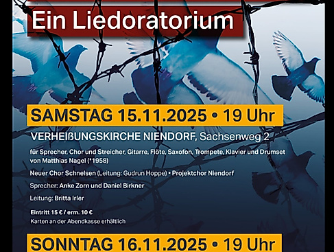 Plakat zu den beiden Veranstaltungen Dietrich Bonhoeffer - Ein Liedoratorium und ein Abendgottesdienst