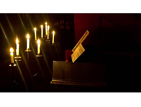 Music at night by candlelight