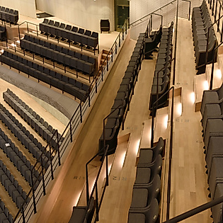 Ausschnitt Sitzreihen des großen Saals der Elbphilharmonie