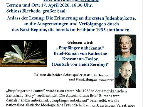 Gegen das Vergessen - Lesung