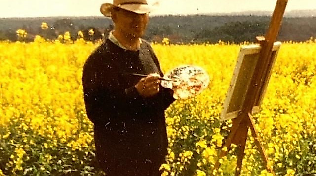 Rüdiger Külper beim Malen im Freien
