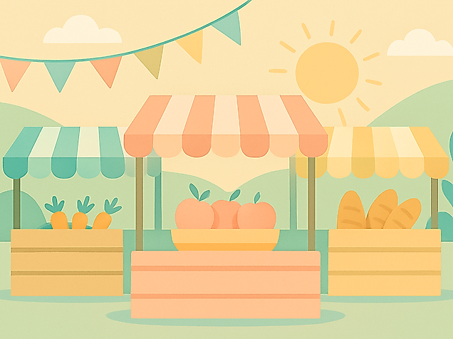 Bauernmarkt im Sonnenschein