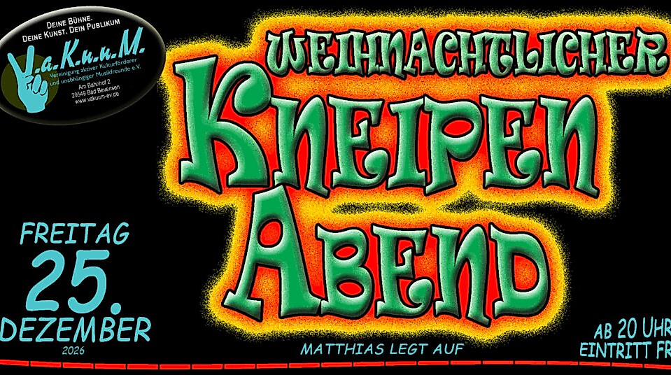 Weihnachtlicher Kneipenabend im VaKuuM