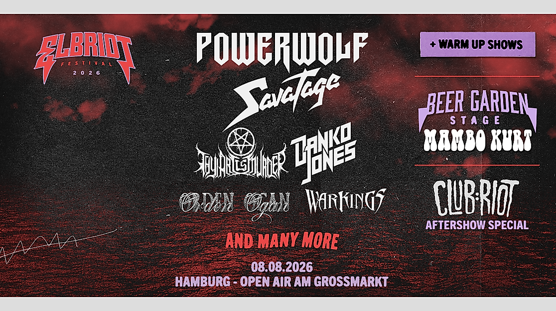 Elbriot Festival 2026 - mit Powerwolf, Savatage und vielen mehr!