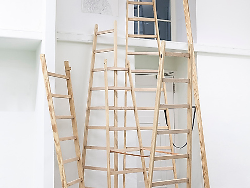 Omid Arabbay, Flügelschlag (Alman Dream), 2025, Zeichnung, Leiter