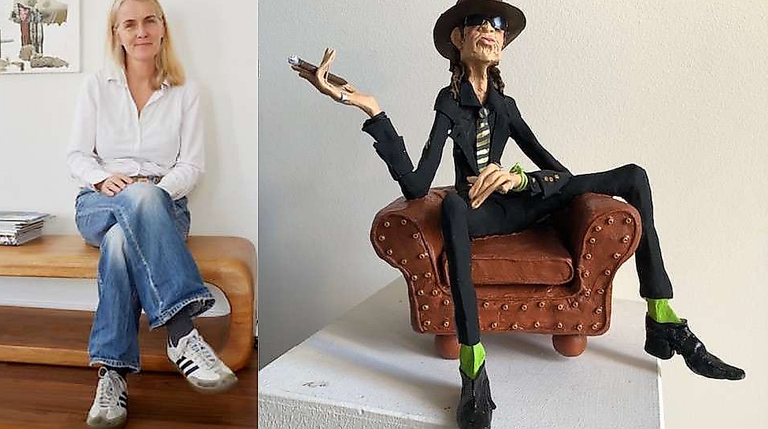 Marina Krohs neben "ihrem" Udo Lindenberg, einem der 38 neuen schrägen Typen.