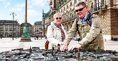 Tastmodell am Hamburger Rathaus