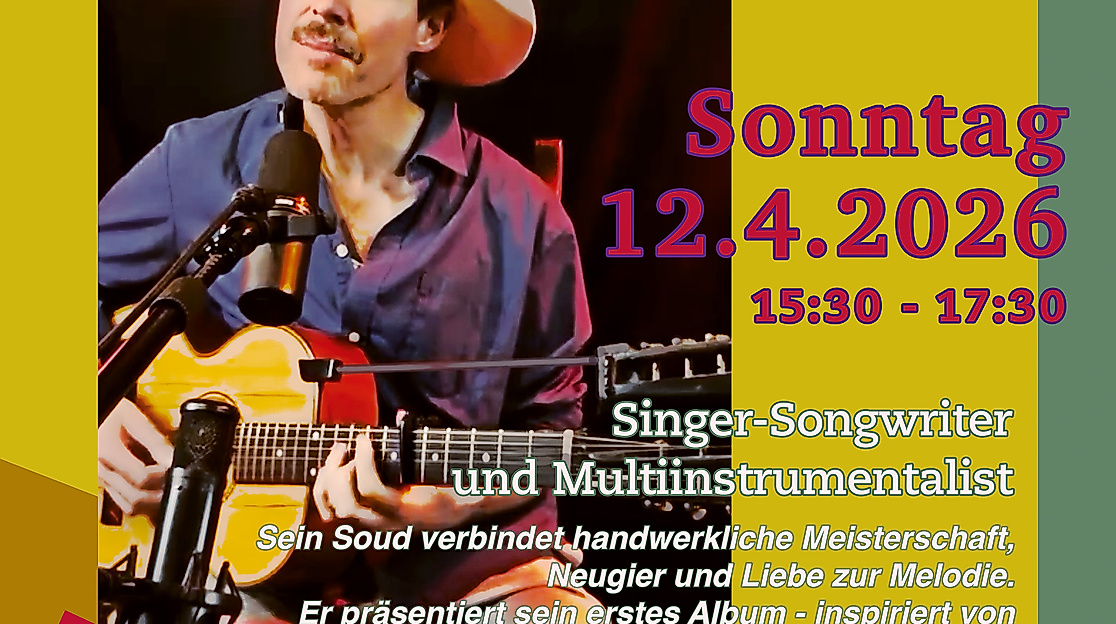 Bram van Langen aus Amsterdam - Singer-Songwriter und Multiinstrumentalist - Live - Hutkonzert