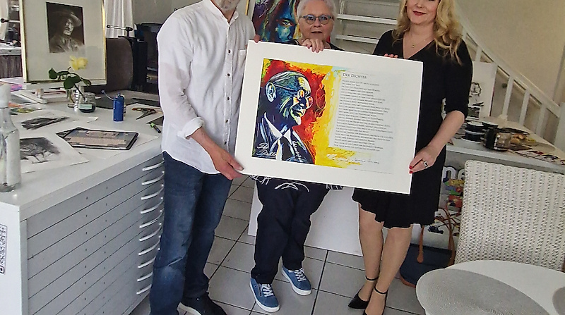 Grafisch-literarische Hermann- Hesse-Lesung - Novum für Munster: Hermann Hesse-Lesung mit Multimedia, Radierungen, Texten, Live-Druck