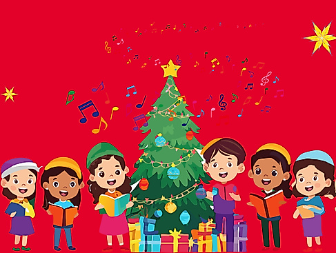 X-mas kinder 3zu2 mit sternen und noten kleiner rgb (c) Firefly KI_BRump