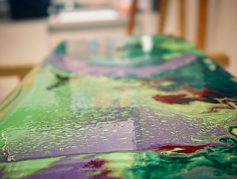 Detailaufnahme der laufenden Farbe