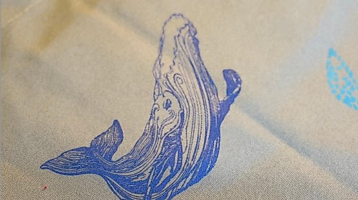 Beachbag mit Wal Siebdruck