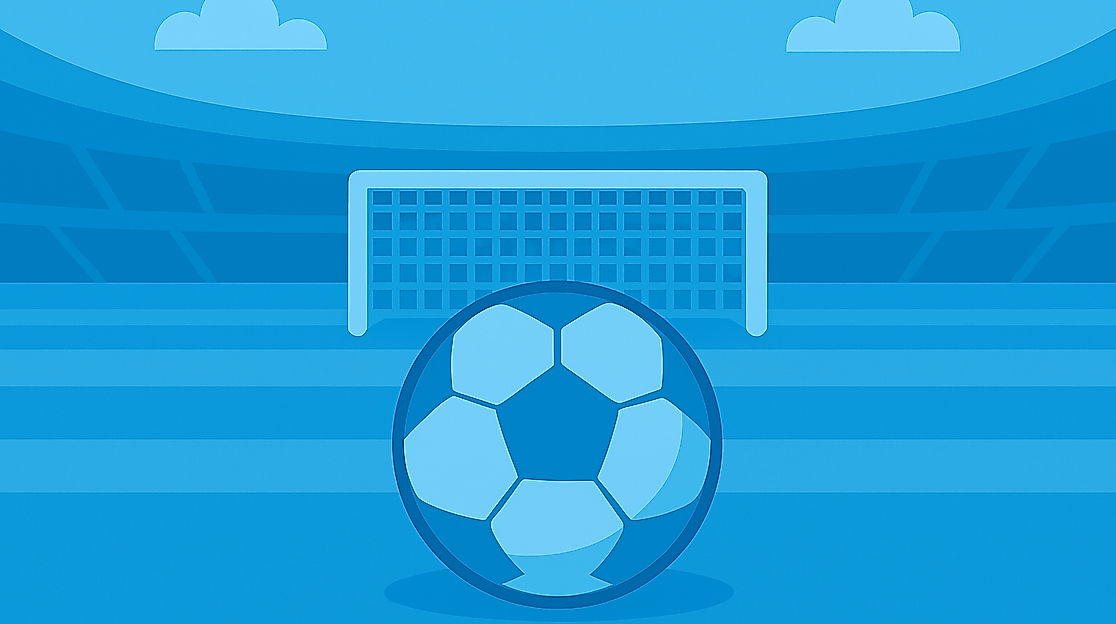 Fußballstadion in Blau