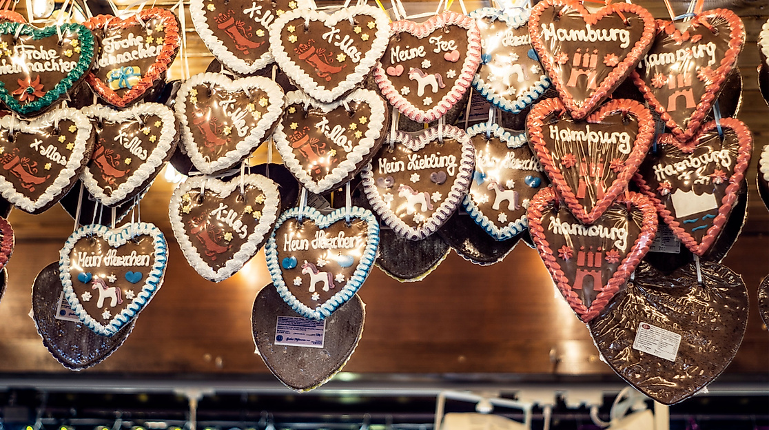 Lebkuchenherzen auf dem Hamburger DOM