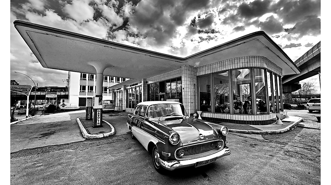 50er Jahre Tankstelle