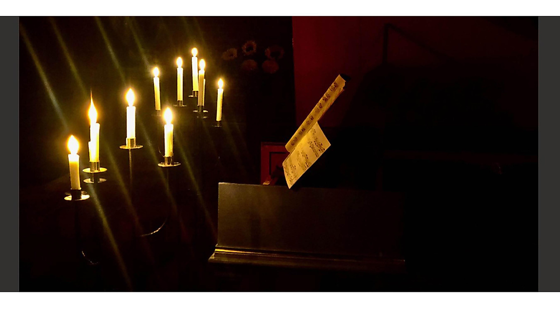 Music at night by candlelight