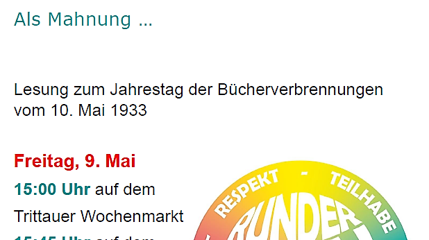 Lesung 9 Mai 2025