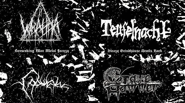 Konzertposter von Wrahha, Teufelnacht, Gravehammer, Cobwebs im Bambi Galore am 16.10.2026