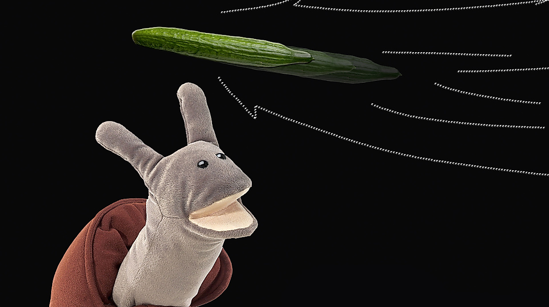 Schnick Schneck mit fliegender Gurke