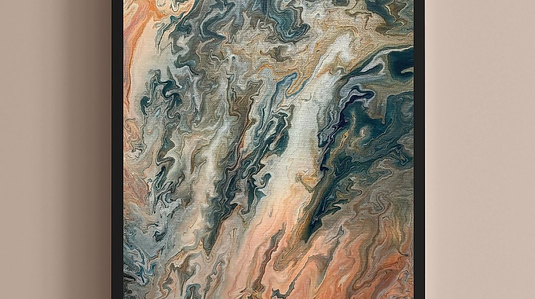 Acrylbild in Fluid Art Technik – Workshop Speicherstadt Produkt