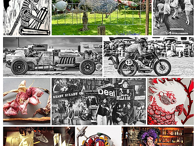 Collage Kunst im Garten