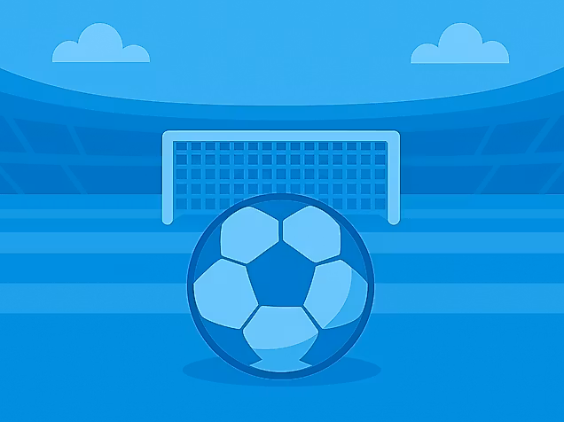 Fußballstadion in Blau