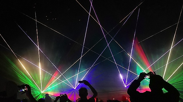 Imposante Lasershow im Kurpark