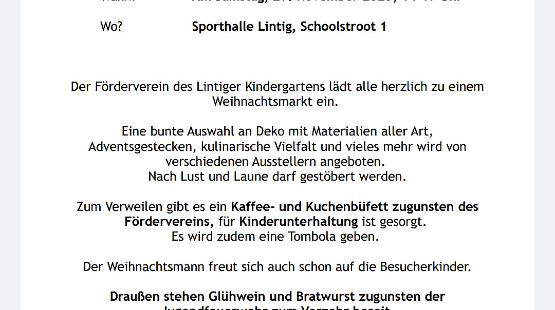 Lintiger Weihnachtsmarkt 2025