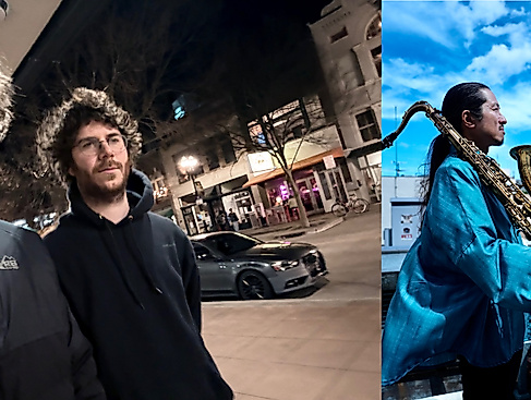 Links sind Sam Gendel und Sam Wilkes zu sehen, rechts ist Sinsuke Fujieda zu sehen.