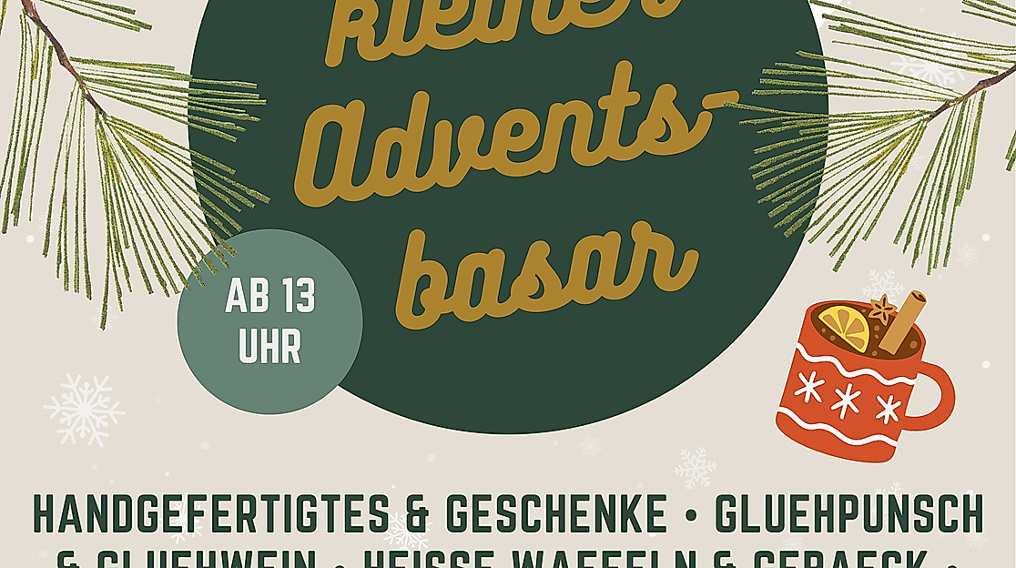 Beige Dunkelgrün Gold Einfach Weihnachtsmarkt Instagram Post (A5)