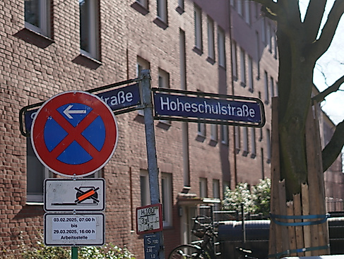 Straßenschild Hoheschulstraße (2025)